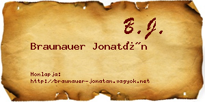 Braunauer Jonatán névjegykártya